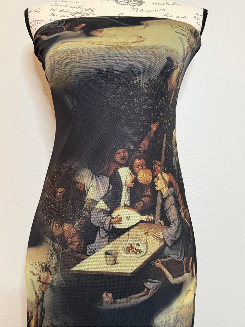 Zara Hieronymus Bosch Ship of Fools Mesh Midi Dress XS Art Print - Picture 4 of 10
